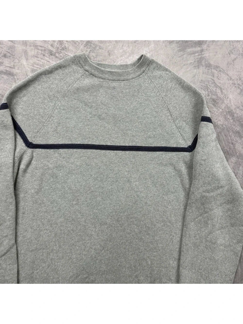 Utility Sweater Mens L Skater Striped Crewneck Knit Pullover